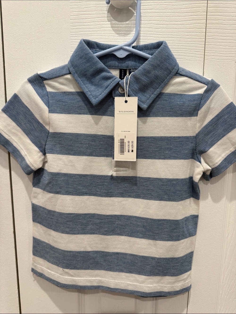 Janie and Jack Blue & White Striped Polo